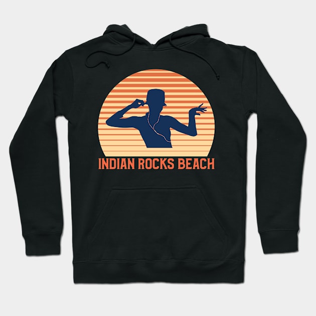 Indian Rocks Beach Sunset, Orange and Blue Sun, Gift for sunset lovers T-shirt, Listening to Music Hoodie by AbsurdStore